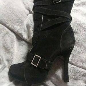 Ellie knee high buckle heeled boots